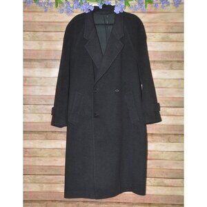 Vintage European Long Trench Coat Wool Cashmere Blend Size XL Closet Staple Warm